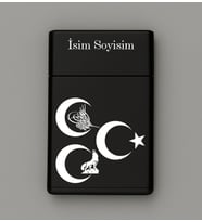 3 Hilal Kurt Tuğra Desenli Metal Tabaka – Kişiye Özel İsimli Hediyelik
