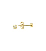14 Ayar Tektaş Oval Altın Küpe 0,95 gr