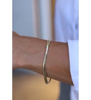 14 Ayar Altın Balık Sırtı Bileklik 4 mm  (Sarı)