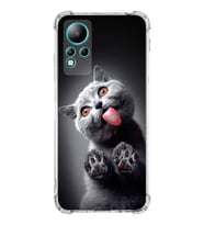 PrintiFy İnfinix Note 11 Uyumlu Kedi 2 Baskılı Şeffaf Köşe Korumalı Antişok Kılıf