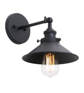 MYLİGHTS  RETRO  RUSTİK METAL APLİK DUVAR LAMBASI MAFSALI VİNTAGE APLİK (Siyah)