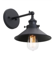 MYLİGHTS  RETRO  RUSTİK METAL APLİK DUVAR LAMBASI MAFSALI VİNTAGE APLİK (Siyah)