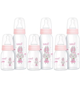 Bebsi Cam Biberon Seti Pembe (250ML+125ML) (3 Lü Set)