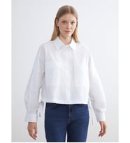 LCWAIKIKI Classic Beyaz Oversize Poplin Kadın Gömlek
