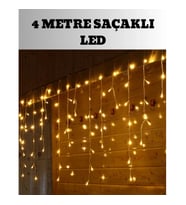 Mey İthalat® 4 Metre Şelale Led Işık Perdesi Dekoratif