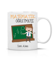 Matematik Öğretmeni Tasarım İsim Yazılı Hediye Çay Kahve Kupa Bardak-Öğretmenler9