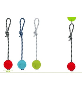 Nunbell Kauçuk Toplu Kordon Halatlı Köpek Oyuncağı 33 cm Top 6 cm
