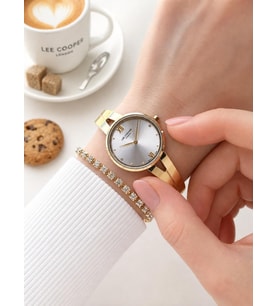 Lee Cooper Gold Minimal İnce Bilezik Kadın Kol Saati Şık Ve Zarif 2 yıl Garantili+Bileklik C8308.130