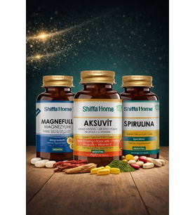ShiffaHome Enerji Arkadaşları Set 1 Magnefull Magnezyum 60 tablet + Aksuvit 60 tablet + Spirulina 60