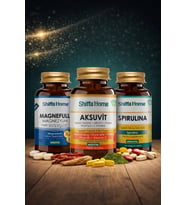 ShiffaHome Enerji Arkadaşları Set 1 Magnefull Magnezyum 60 tablet + Aksuvit 60 tablet + Spirulina 60