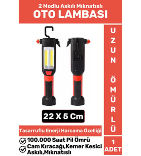 Premium 2 Modlu Mıknatıslı Askılı Cam Kıracağı Kemer Kesici Çok Fonksiyonlu Şarjlı OTO LAMBASI