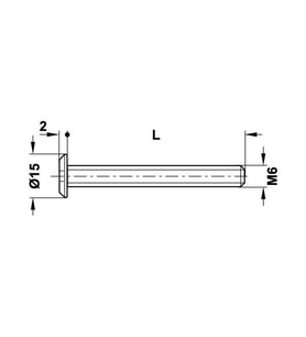 Hafele Yassı Başlı Vida M6x90mm, Nikel Kaplama (100 Adet)