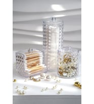 MAKEUP ORGANİZER: [ELMAS DESEN,ŞEFAF] 3'LÜ SET
