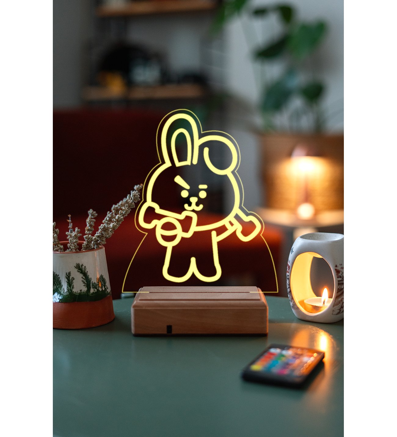 BT21 Cooky Bts Jeon Jungkook 16 Renk Kumandalı Gece Lambası