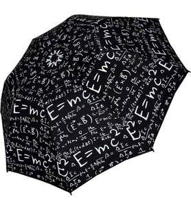 Rüzgara Dayanıklı Unısex Siyah Matematik Desenli Şemsiye SİYAH