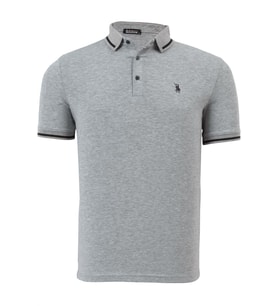 T8586 DEWBERRY ERKEK POLO YAKA T-SHIRT-GRİ