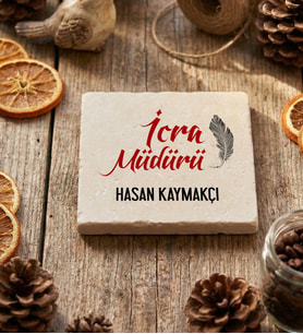 Kişiye Özel İcra Müdürü Bardak Altlığı  Hediyesi (Krem)