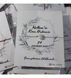 Kişiye Özel (20-50-100-200 Adet) Isimli Incili Şans Bilekliği Söz, Nişan, Kına, Nikâh, Hediyesi - BC0022