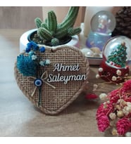 Kalp Şeklinde Söz-Nişan-Nikah-Kına-Bebek Hediyelik Hasır Magnet