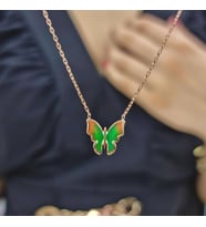 Kelebek Lazer Mine Geçişli Minimal kolye (Karışık)
