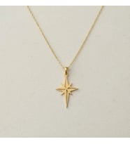 Kişiye Özel 925 Ayar Gümüş Minimal Kutup Yıldızı Kolye (Gold)