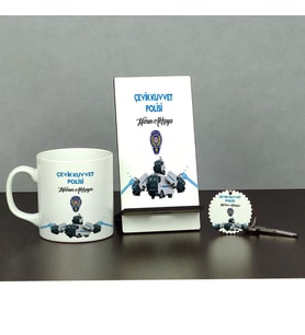 Çevik Kuvvet Polisi Üçlü Set (Kupa + Telefon Standı + Anahtarlık) 001