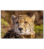 Cakapuzzle Çita Yakın Çekim Flu Savana Arkaplan Puzzle Yapboz MDF (Ahşap) (120 Parça)