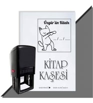 Kişiye Özel  Cute Cat Tarihli Kitap Kaşesi (Siyah)