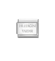 Kişiselleştirilebilir Dilediğini Yazdır Çelik Italyan Charm 1 Adet