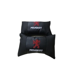 Macha Peugeot Deri Nakışlı Oto Başlık Boyun Yastığı İki Adet