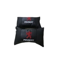 Macha Peugeot Deri Nakışlı Oto Başlık Boyun Yastığı İki Adet