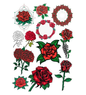 Gül Sticker Set 15 Parça Telefon, Tablet, Defter, Laptop Sticker