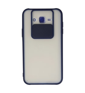 Samsung Galaxy J7 Kılıf Palm Buzlu Kamera Sürgülü Silikon - Lacivert