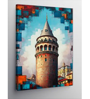 Kanvas Tablo Galata Kulesi Ve Geometri