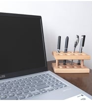 Ofis Çalışma Masası Dekoratif Ahşap Kalemlik Organizer