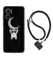 Xiaomi Redmi Note 11E Kılıf Resimli Boyun Askılı İpli Desenli Silikon Series Panda Moon 1811
