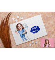 Karikatürlü Kadın Hemşire Kişiye Özel Puzzle