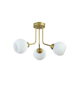 Modern Beyaz Camlı 3'lü Avize, Şık ve Elegant Tasarım