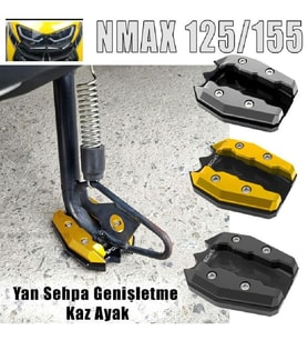 Nmax 125/155 Yan Sehpa Ayaklık Genişletici Kaz Ayak Siyah Renk