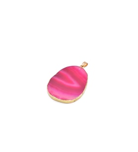 HAKİKİ SARI ÇERÇEVELİ PEMBE AKİK KOLYE UCU 1.KALİTE 004