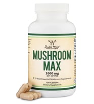 Double Wood Mushroom Max Blend 1,000mg 120 Capsul Top 10 USA Grown Mushrooms (Lion's Mane, Reishi, Cordyceps, and More).