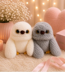 2'li Beyaz Gri Mirumi Pembe Akıllı Peluş Robot Oyuncak – Ses Taklit Eden, Şarkı Söyleyen ve Dans Eden Sevimli Peluş