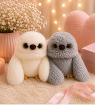 2'li Beyaz Gri Mirumi Pembe Akıllı Peluş Robot Oyuncak – Ses Taklit Eden, Şarkı Söyleyen ve Dans Eden Sevimli Peluş