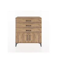 Arges Şifonyer Tek Raflı 3 Çekmeceli 2 Kapaklı 88x30x96 Çam-Çam