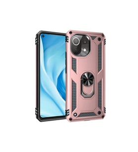 Newface Xiaomi Mİ 11 Lite Kılıf Sofya Yüzüklü Silikon Kapak - Rose