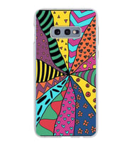 PrintiFy Samsung Galaxy S10e ile Uyumlu 1mm Slim Fit Retro Colors 4 Baskılı Şeffaf  Kılıf