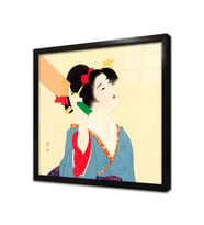 Japon Kadın Çerçeveli Cam Tablo