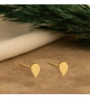 DKMN Gümüş Damla Desenli Küpe Kadın Gümüş Küpe (Gold)