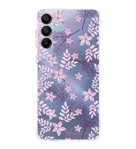 PrintiFy Samsung A15 Uyumlu Kamera Korumalı Floral Pudra Tasarımlı Şeffaf Silikon Kılıf