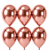 Rose Gold Renk Lateks krom Balon (30 cm) - 6 Adet